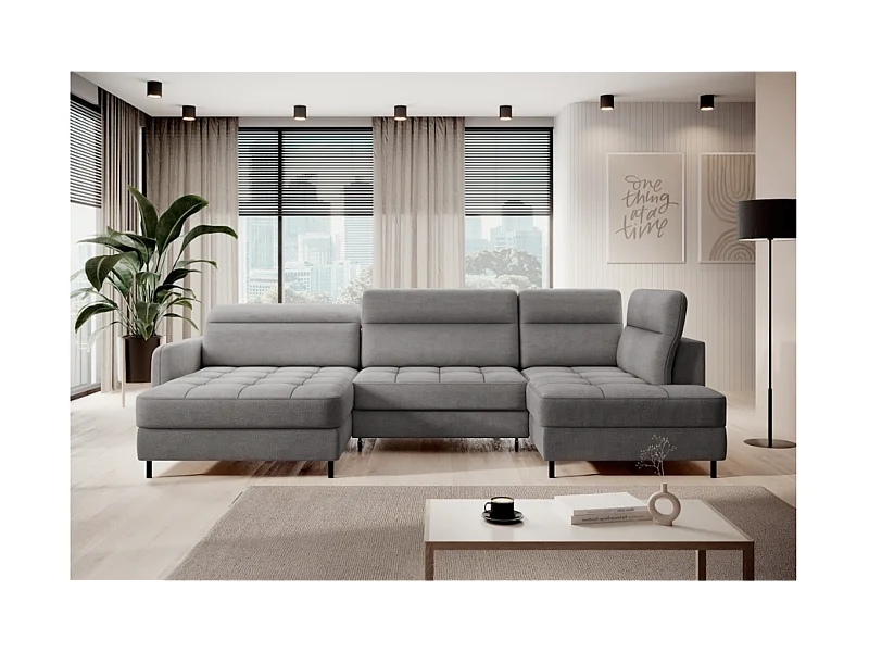 Divano d'angolo Silvio UL/rivestimento in tessut/