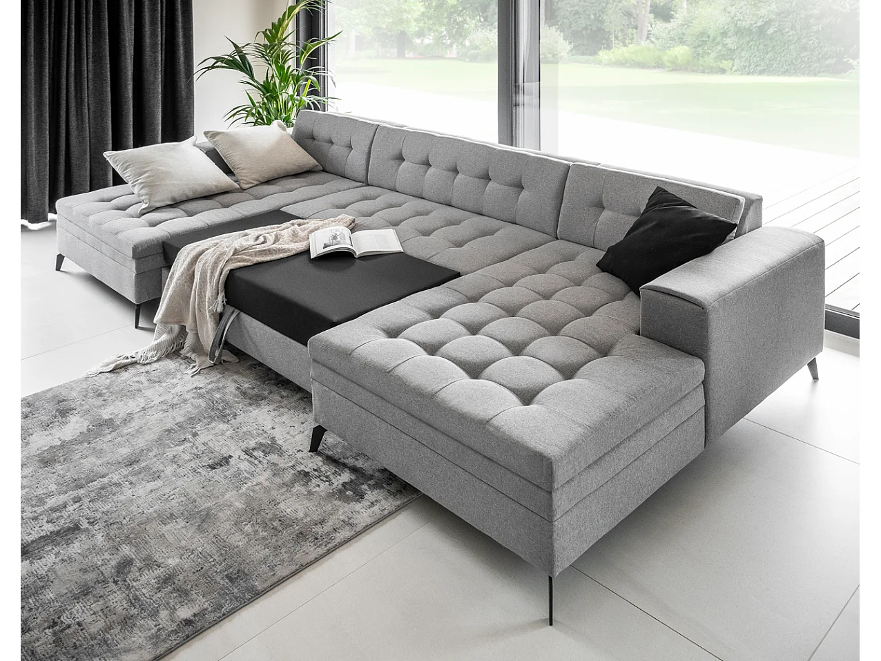 Ecksofa Paul-U/Stoffbezug/Orange