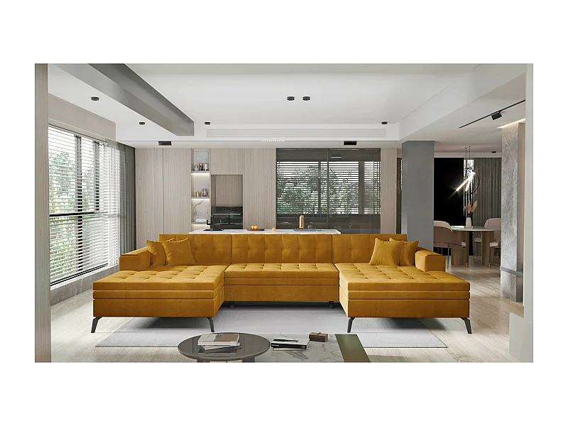 Ecksofa Paul-U/Stoffbezug/Orange