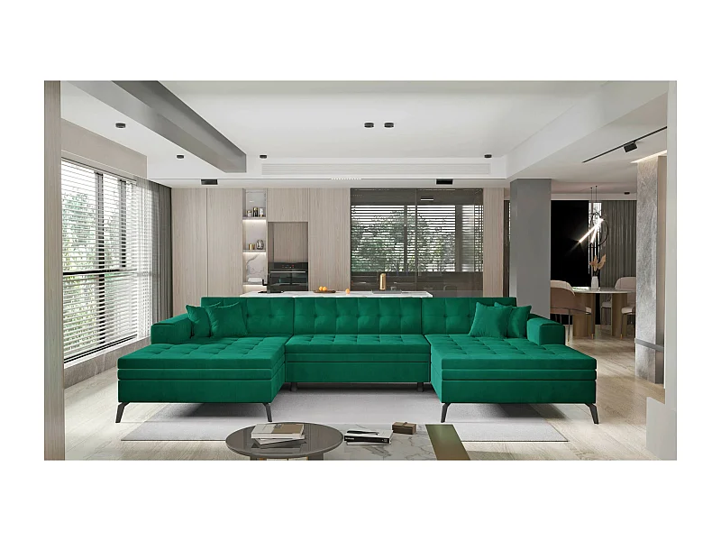 Canapé Corner Paul-U/revêtement tissu/Vert