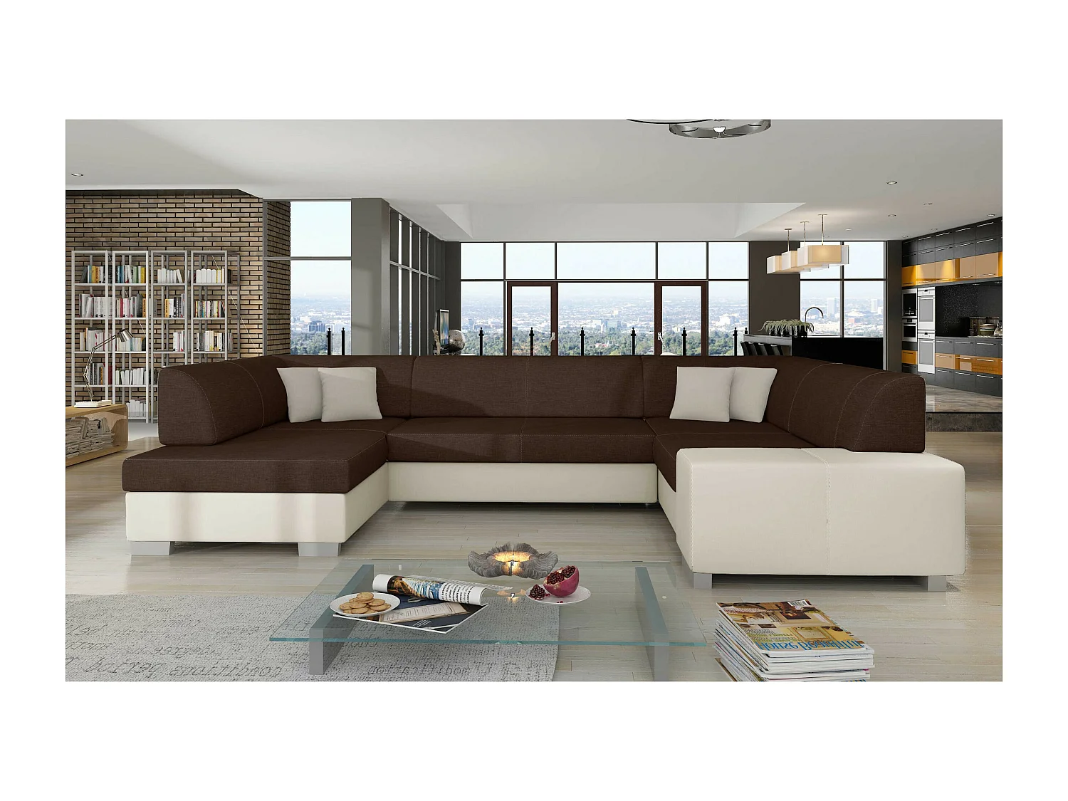 Canapé Corner Violla UL/revêtement tissu/