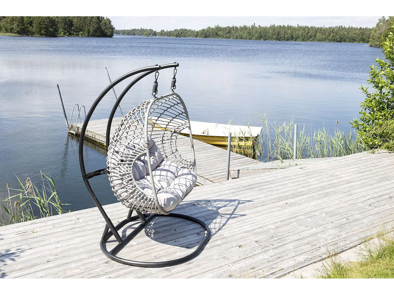 Fauteuil Suspendu Double "Viga" 196cm Gris