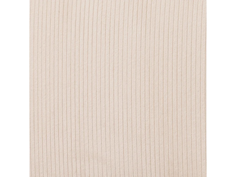 Stune - Canapé droit 4 places en velours côtelé à accoudoirs larges - Écru