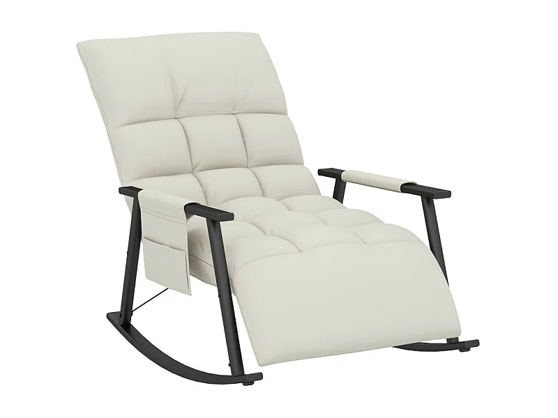 Fauteuil à bascule Chesterfield inclinable repose-pied réglable grège