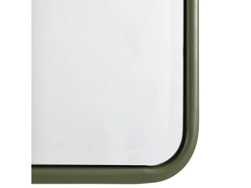 HELENA - Miroir rectangulaire angles arrondis en métal vert