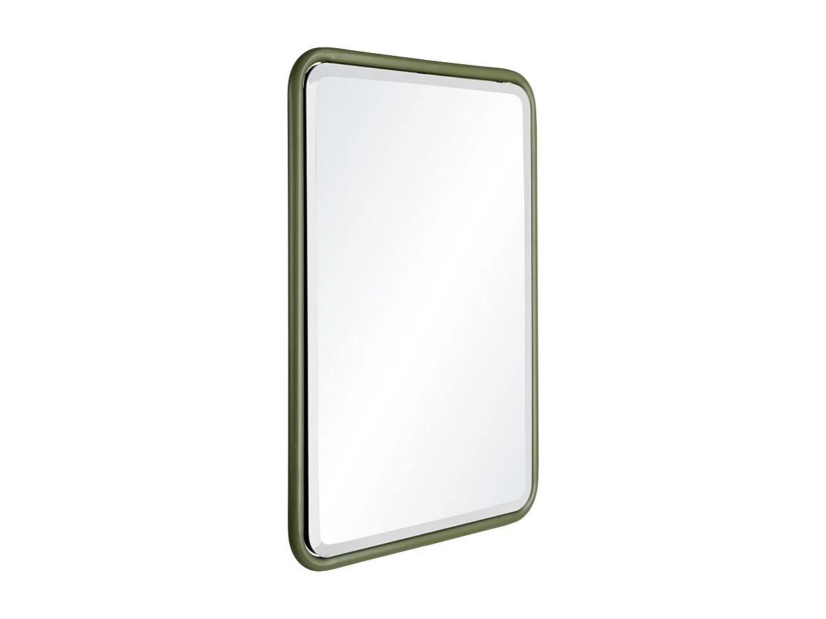 HELENA - Miroir rectangulaire angles arrondis en métal vert
