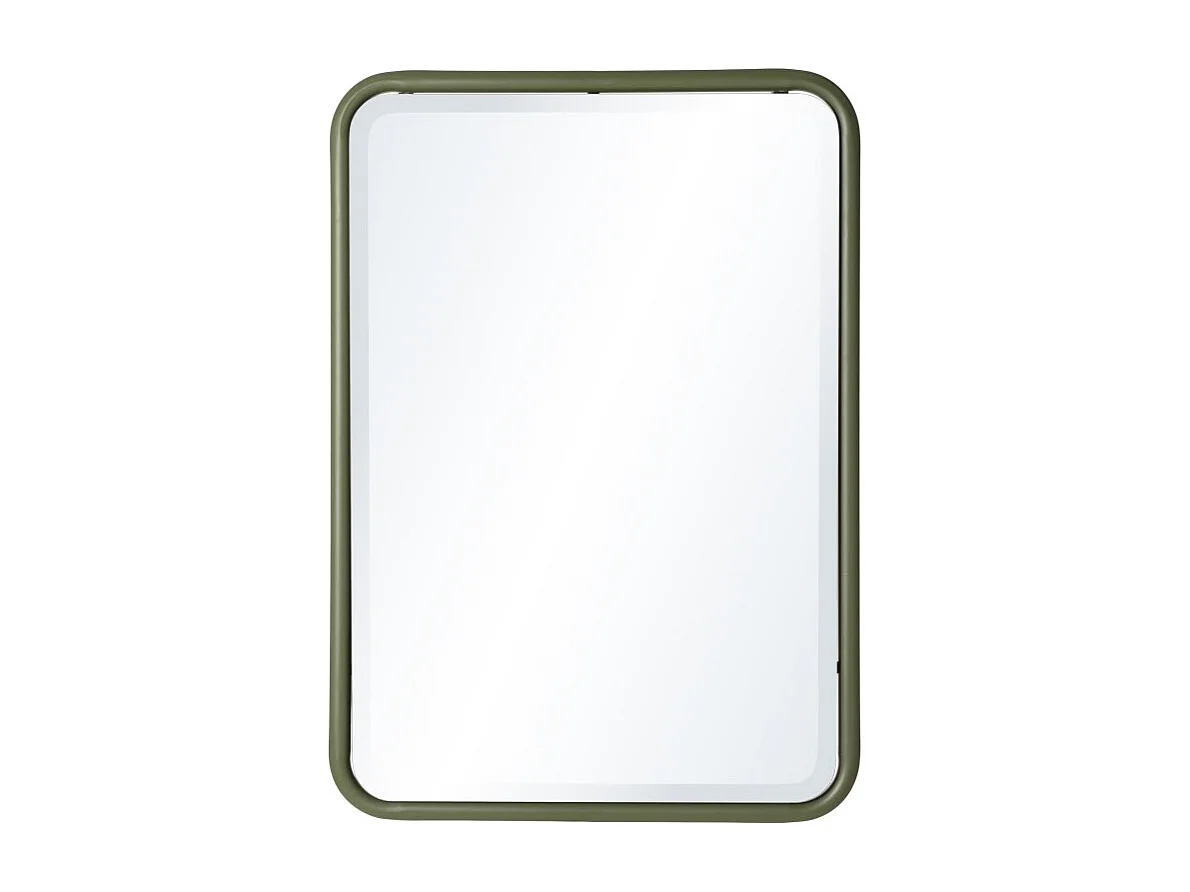 HELENA - Miroir rectangulaire angles arrondis en métal vert