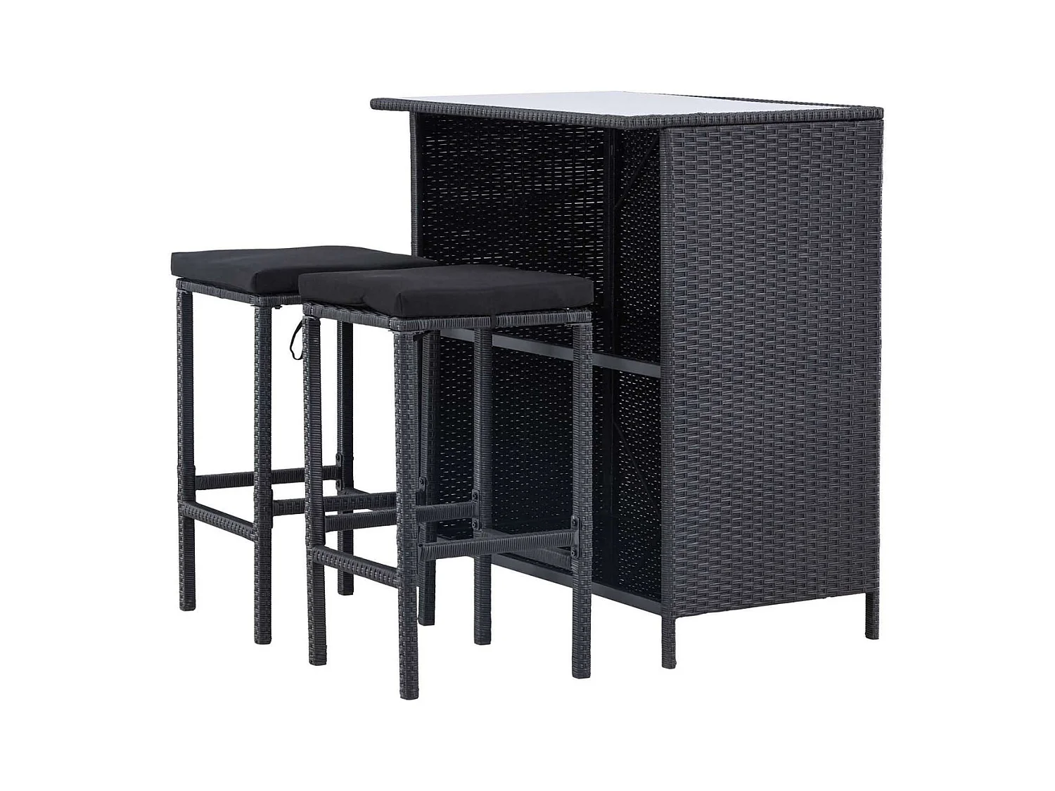Ensemble bar et 2 tabourets de jardin Knock