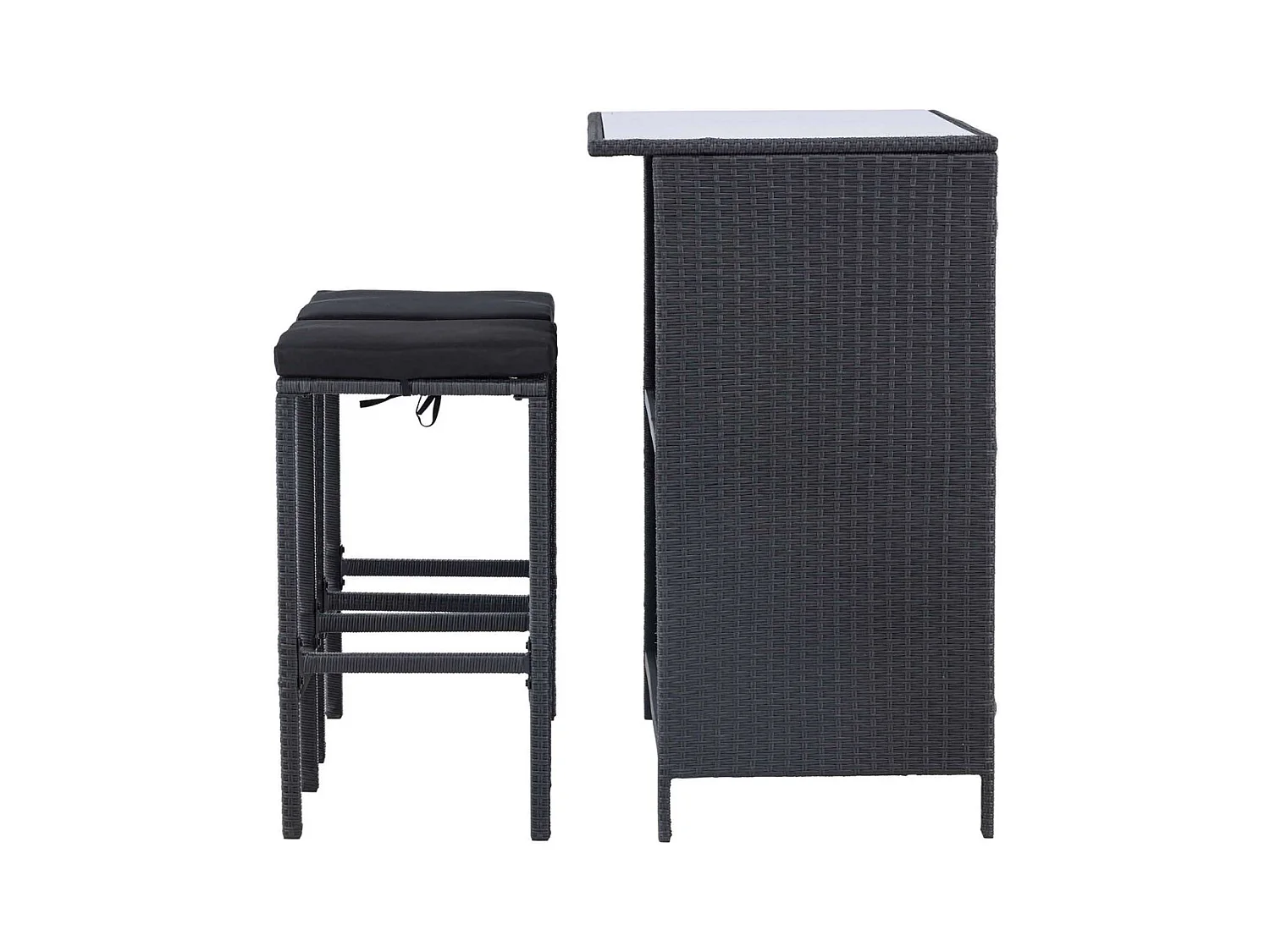 Ensemble bar et 2 tabourets de jardin Knock