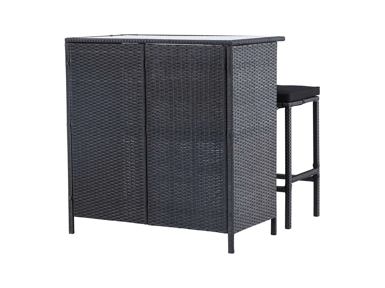 Ensemble bar et 2 tabourets de jardin Knock