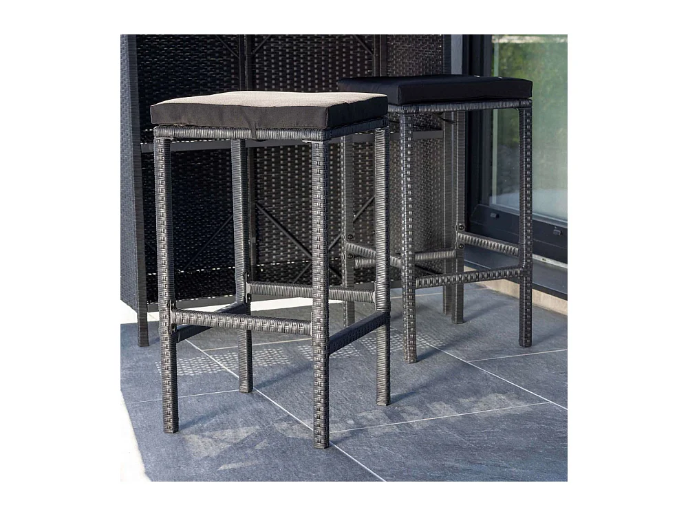 Ensemble bar et 2 tabourets de jardin Knock