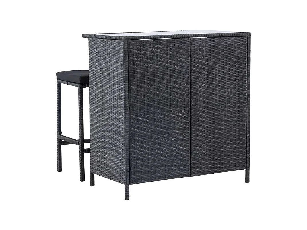 Ensemble bar et 2 tabourets de jardin Knock