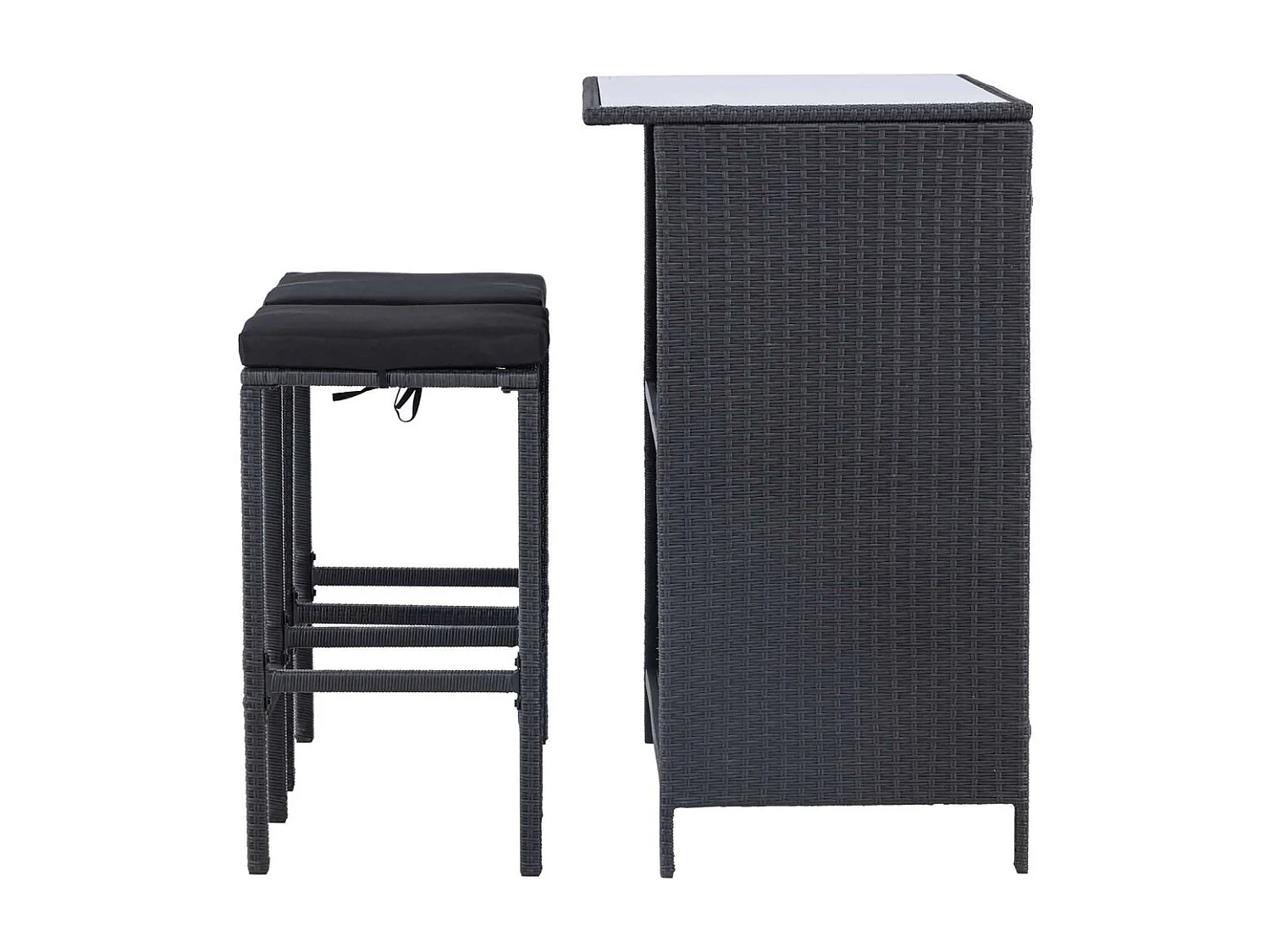 Ensemble bar et 2 tabourets de jardin Knock