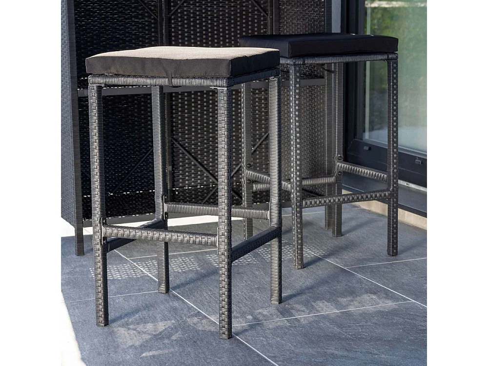 Ensemble bar et 2 tabourets de jardin Knock