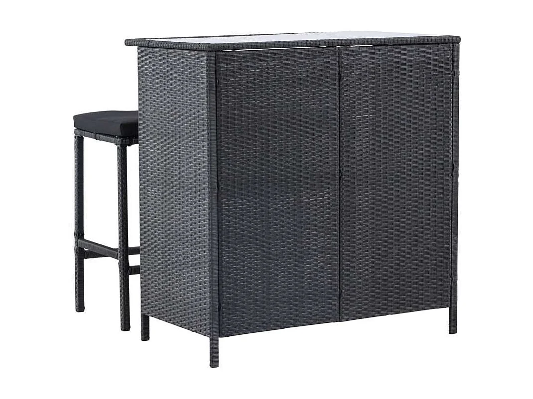 Ensemble bar et 2 tabourets de jardin Knock