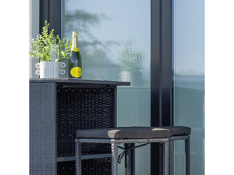 Ensemble bar et 2 tabourets de jardin Knock