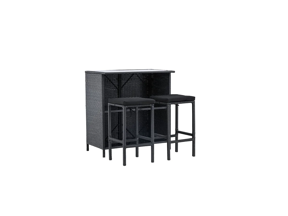 Knock loungeset 3 delen zwart.