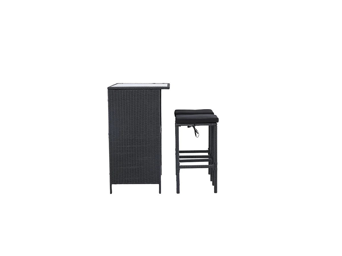 Knock loungeset 3 delen zwart.