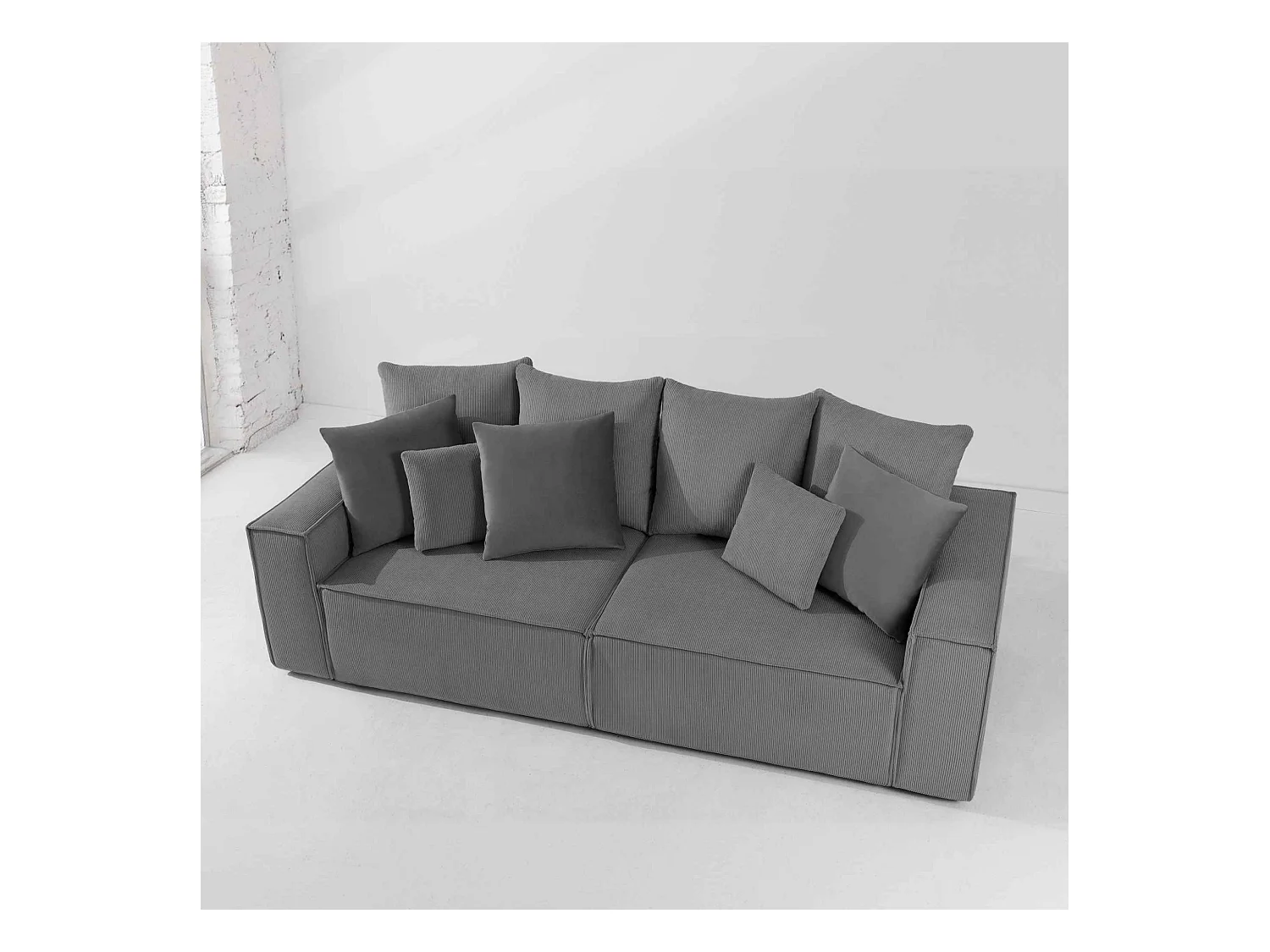 Canapé convertible avec fonction de couchage NAPI - 3 places - avec coussins - Gris