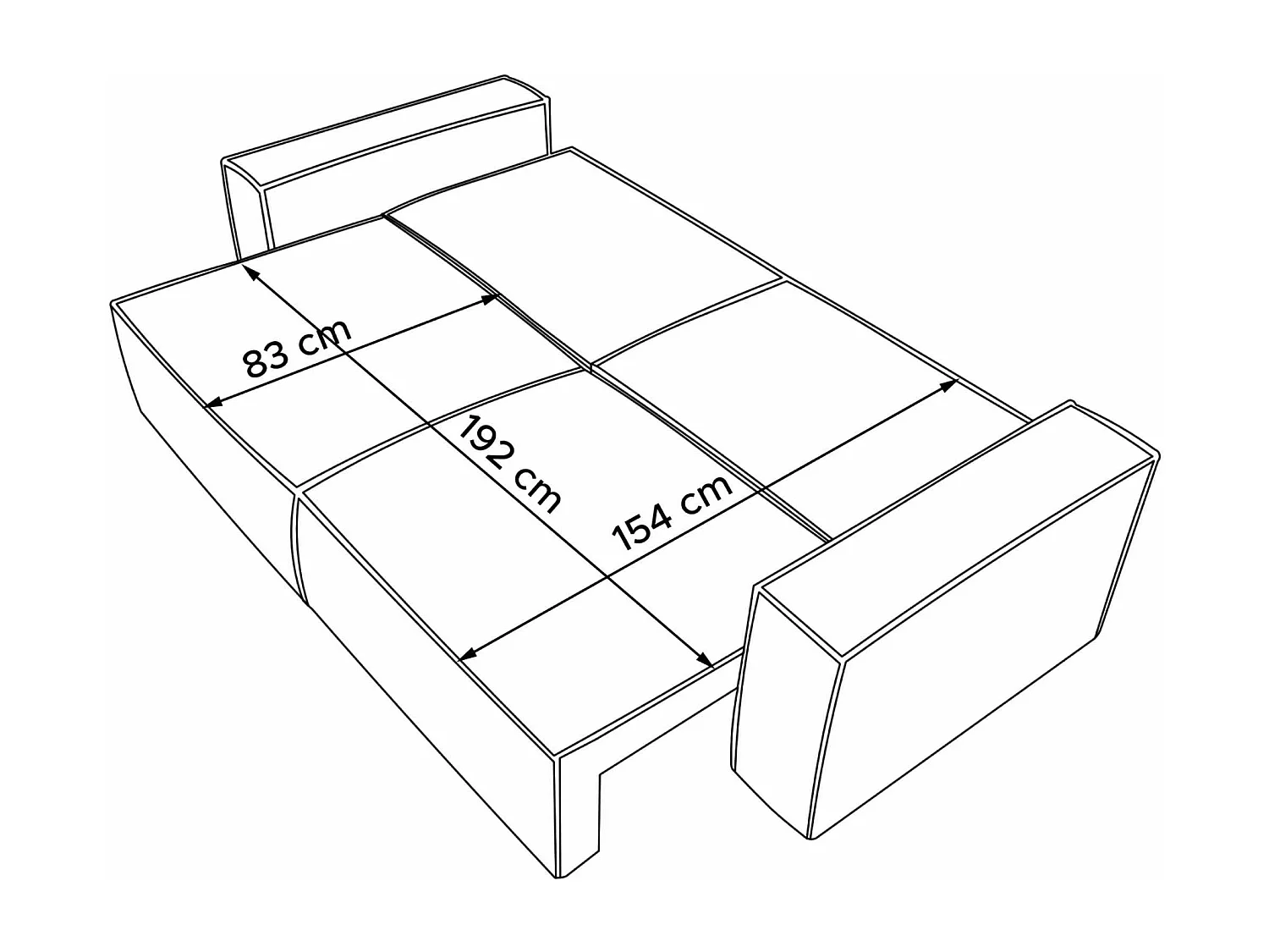 Canapé convertible avec fonction de couchage NAPI - 3 places - avec coussins - Gris