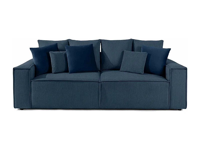 Schlafsofa mit Schlaffunktion - NAPI - 3-Sitzer - mit Kissen - Marineblau