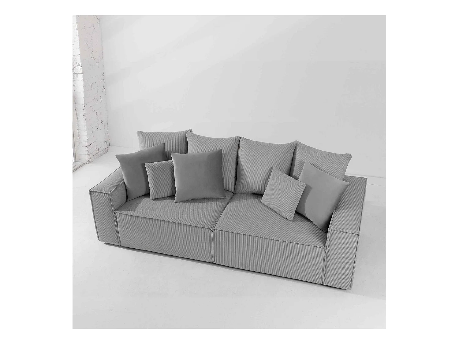 Canapé convertible avec fonction de couchage NAPI - 3 places - avec coussins - Gris clair