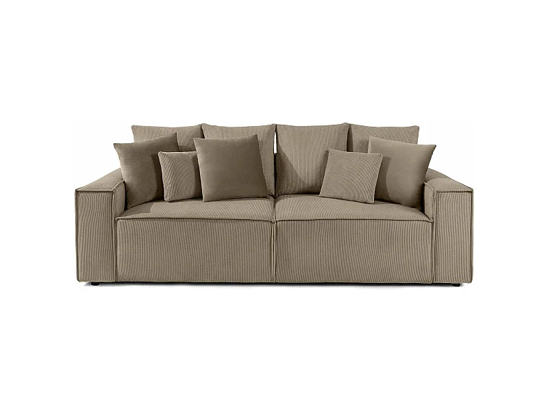 Schlafsofa mit Schlaffunktion - NAPI - 3-Sitzer - mit Kissen - Beige