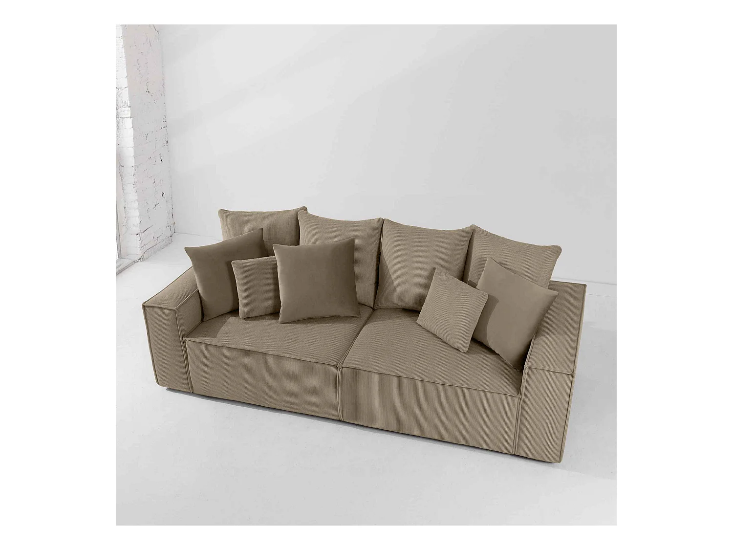 Canapé convertible avec fonction de couchage NAPI - 3 places - avec coussins - Beige