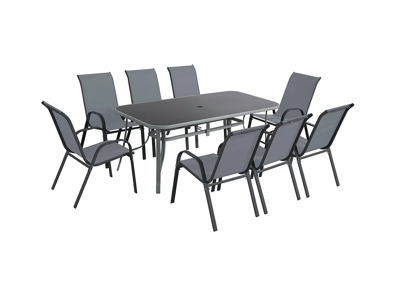 Garten-Essgruppe für 8 Personen "Cordoba XL 180" – Grau