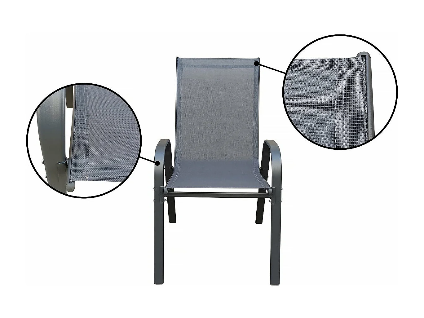 Salon de jardin repas 8 places "Cordoba XL 180" - Gris