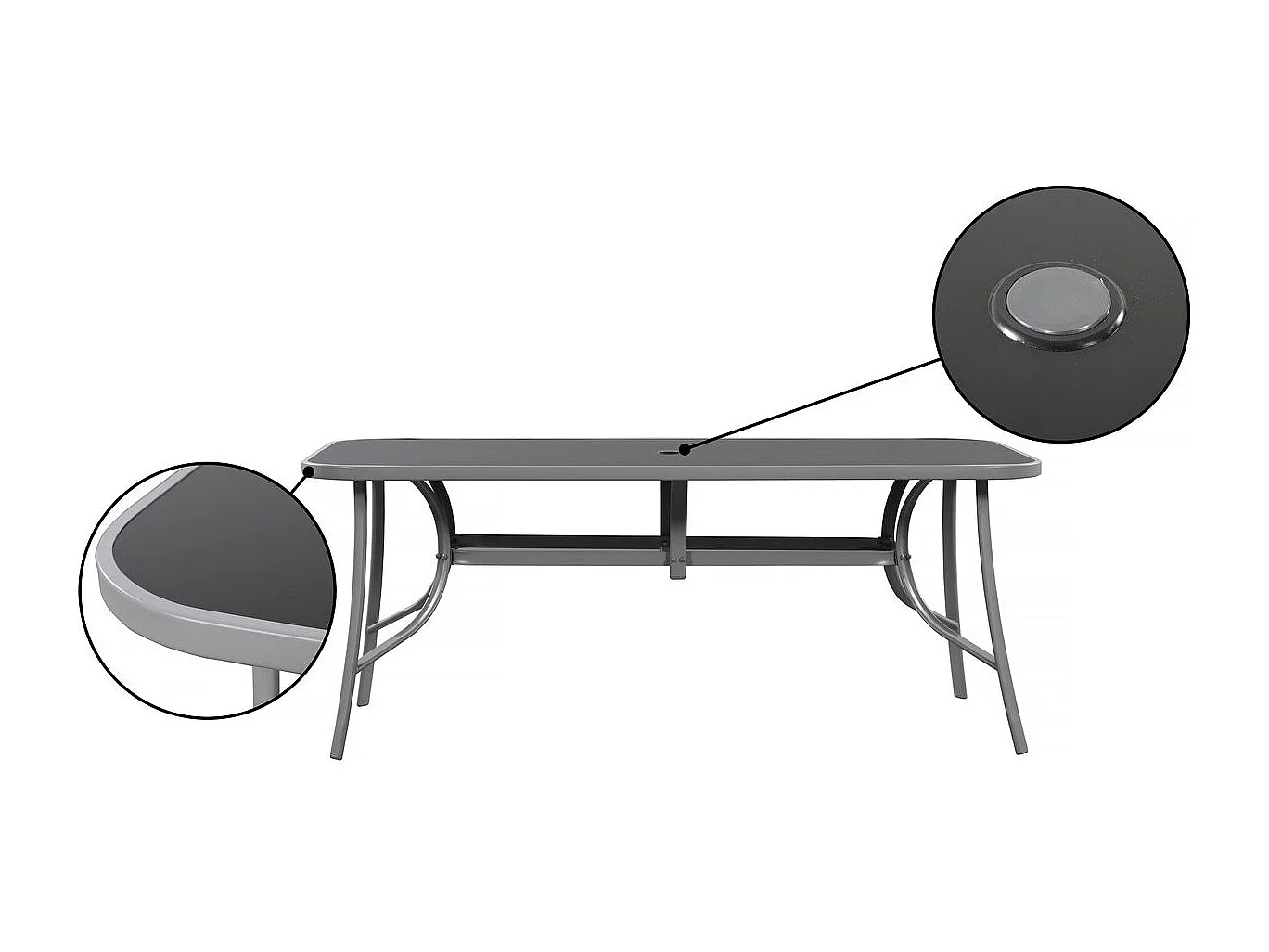 "Cordoba XL 180" 8-persoons tuinset - Grijs