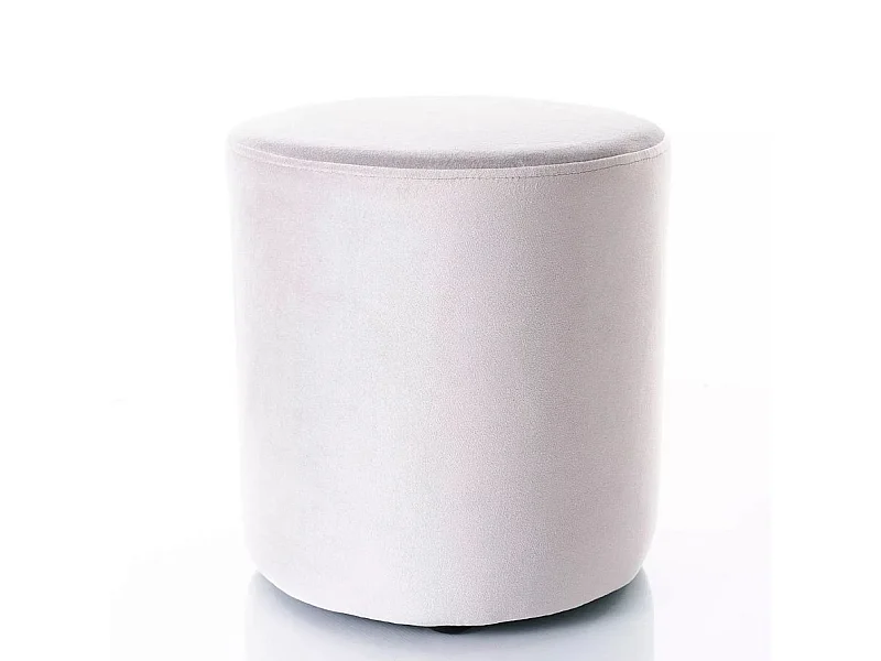 Pouf rond en velours 33 x 36 cm gris clair DELTA