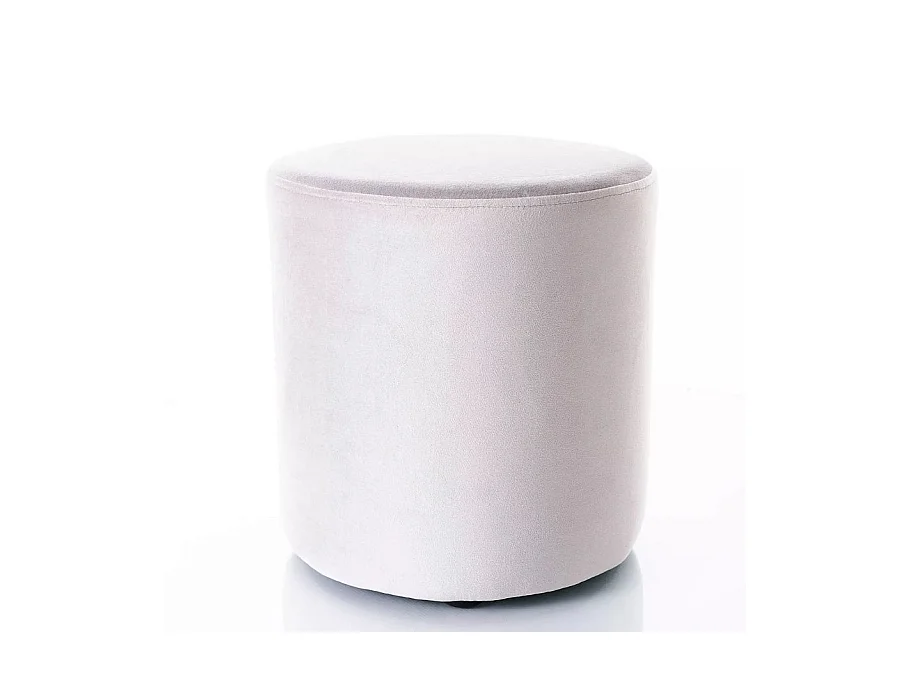 Pouf rond en velours 33 x 36 cm gris clair DELTA