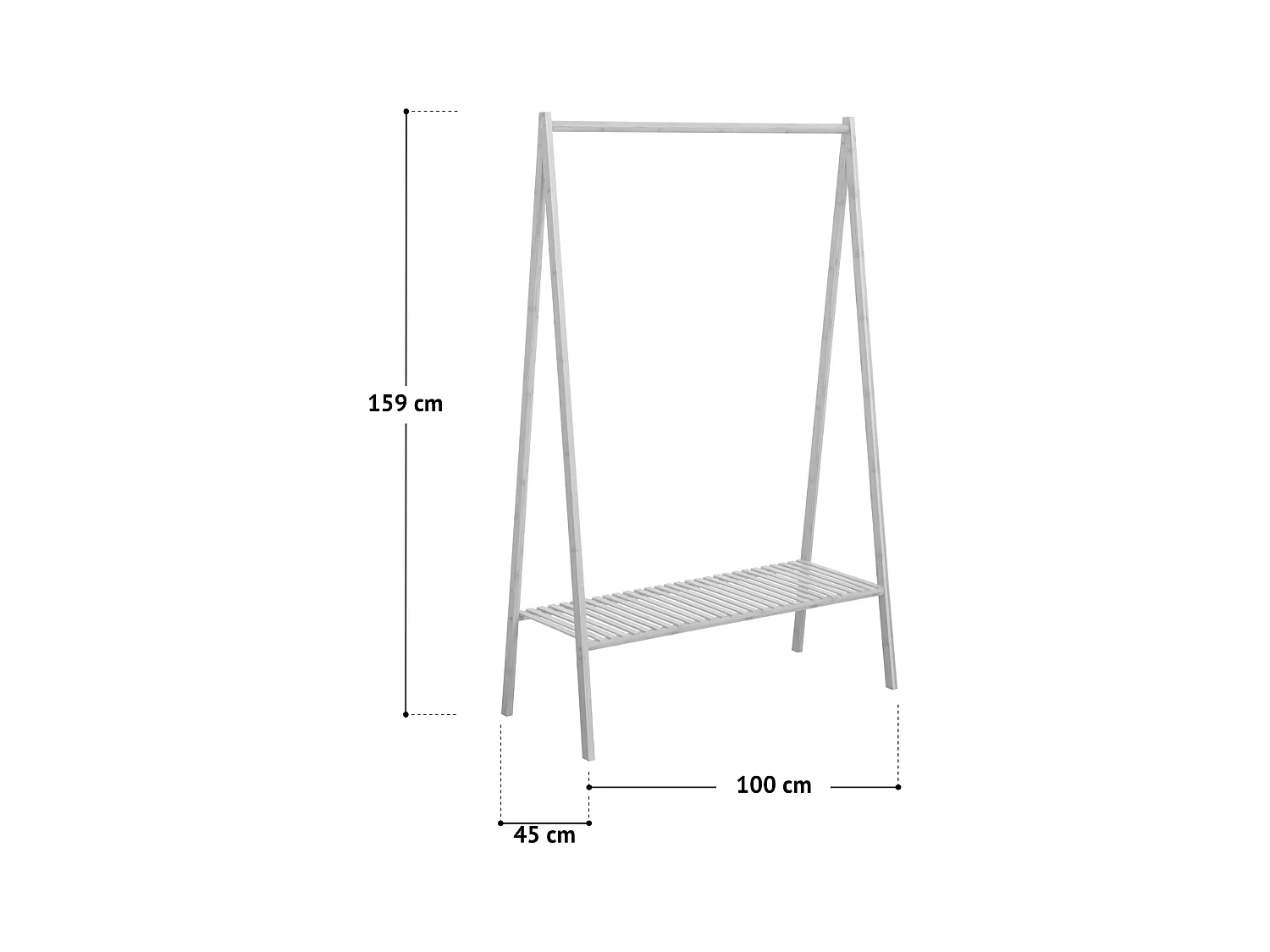 SVITA LANA porte-manteau avec étagère à chaussures en bambou pour couloir et dressing