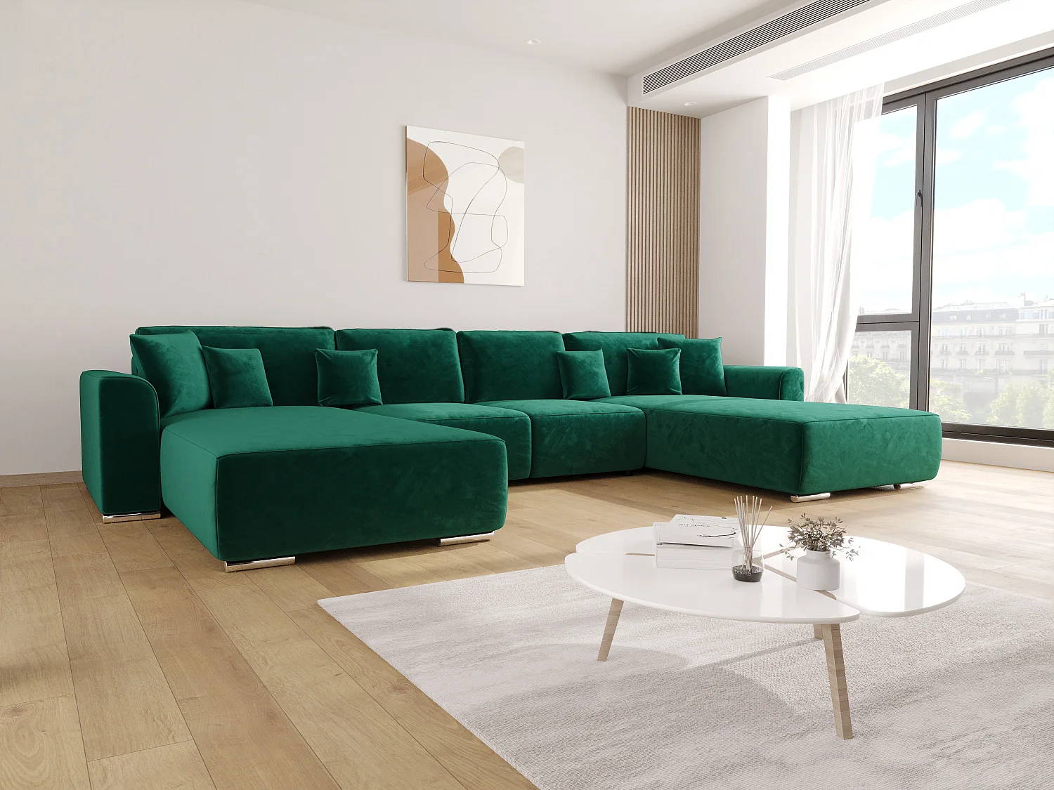 BEDANTE Ecksofa mit Schlaffunktion GUSTO U Monolith 37