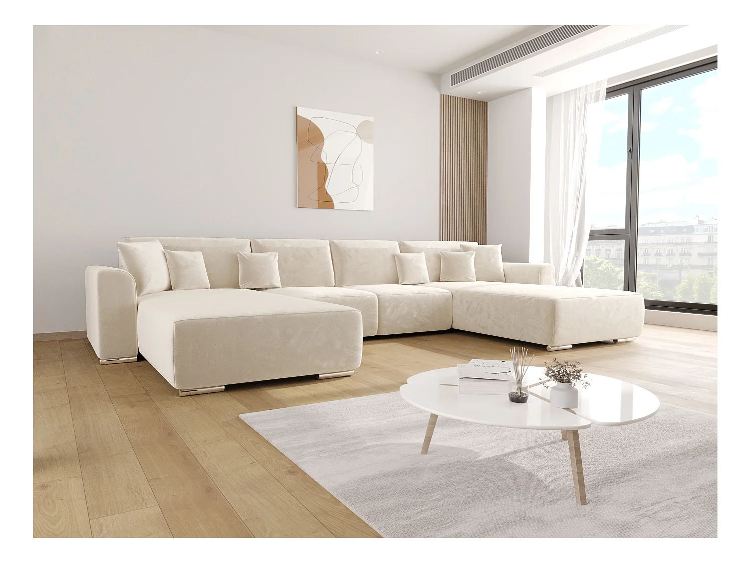 BEDANTE Ecksofa mit Schlaffunktion GUSTO U Monolith 02