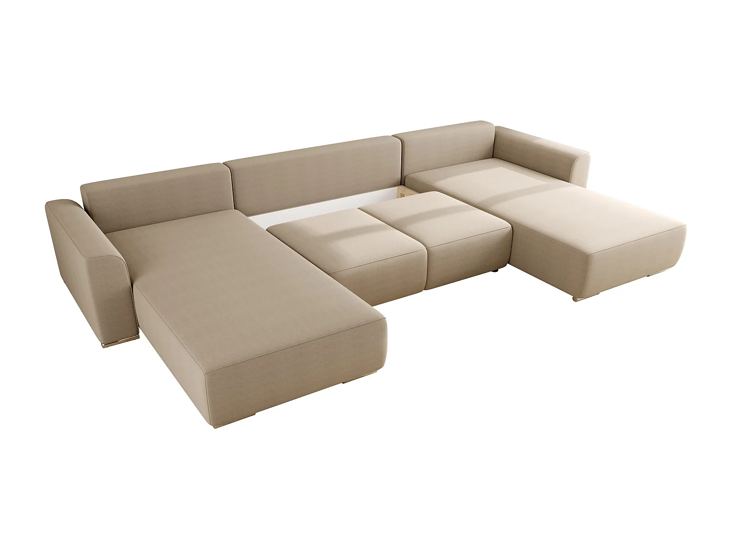 BEDANTE Canapé d'angle avec fonction de couchage GUSTO U Monolith 02