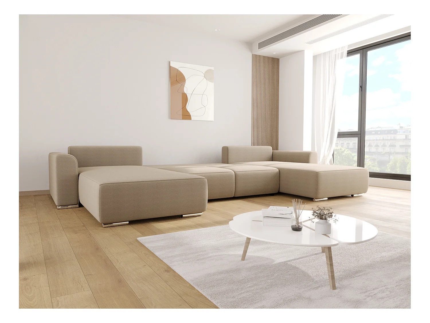 BEDANTE Ecksofa mit Schlaffunktion GUSTO U Curio 80