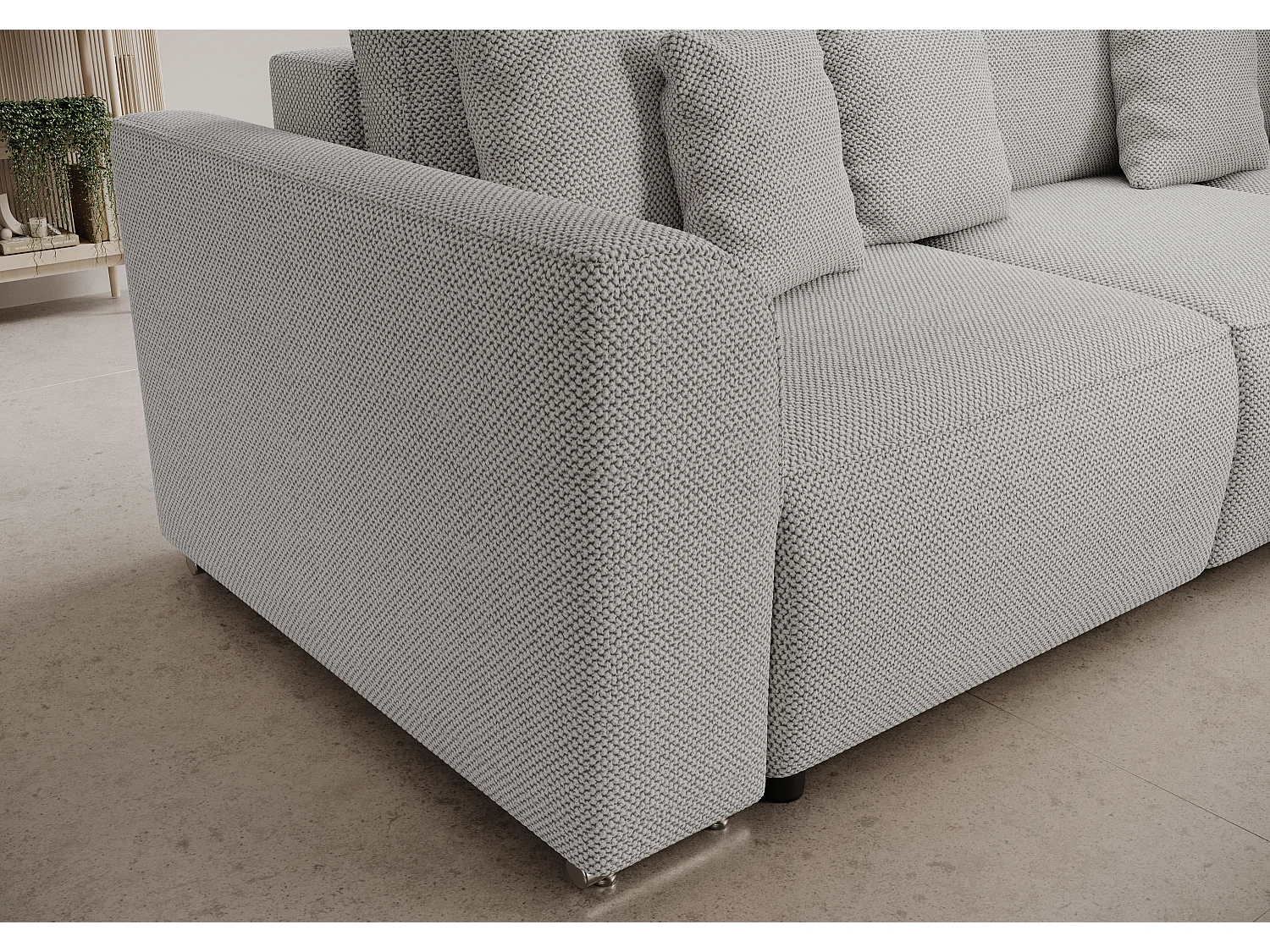 BEDANTE Canapé d'angle avec fonction de couchage GUSTO U Curio 80