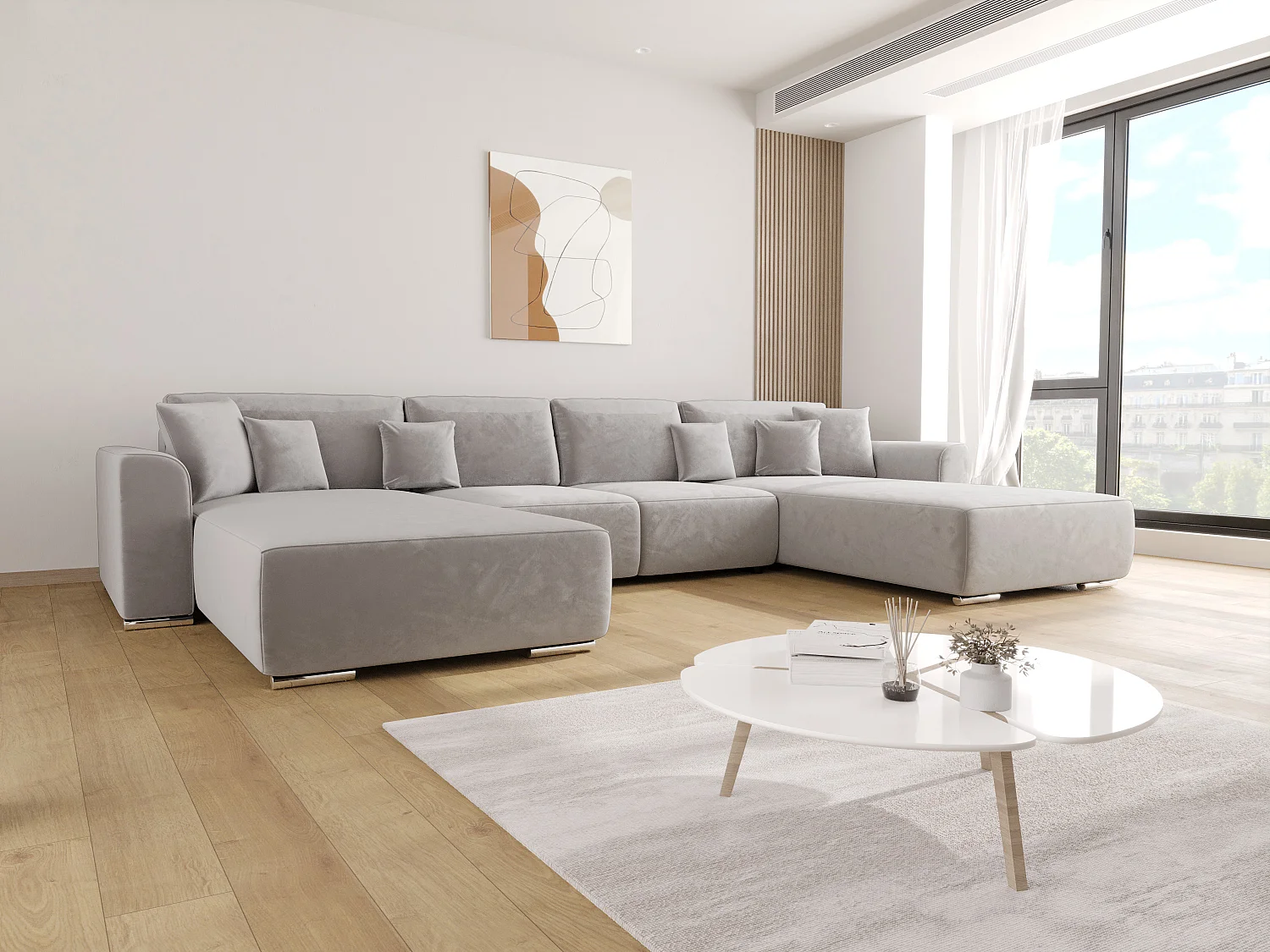 BEDANTE Ecksofa mit Schlaffunktion GUSTO U Monolith 84