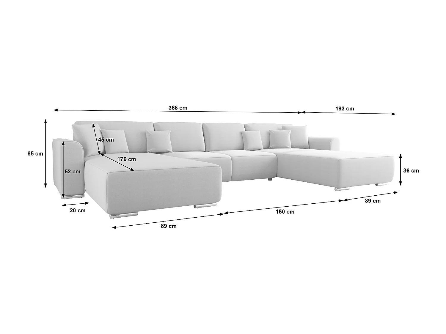 BEDANTE Ecksofa mit Schlaffunktion GUSTO U Monolith 85