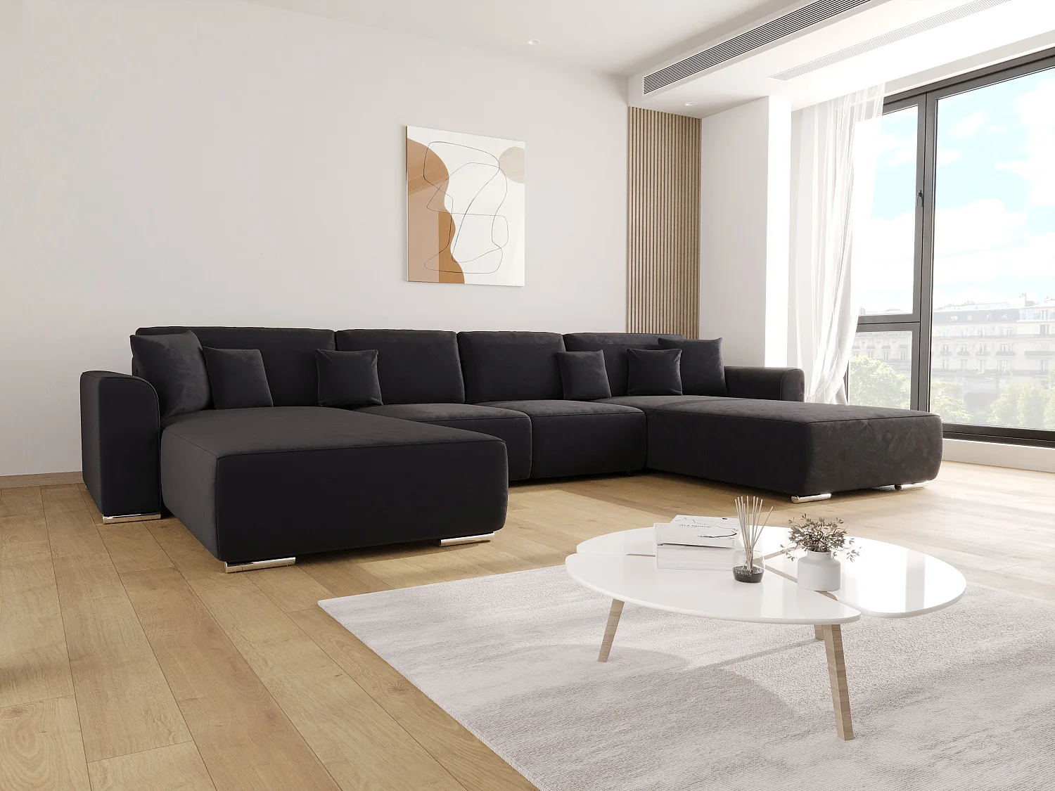 BEDANTEEcksofa mit Schlaffunktion GUSTO U Monolith 97