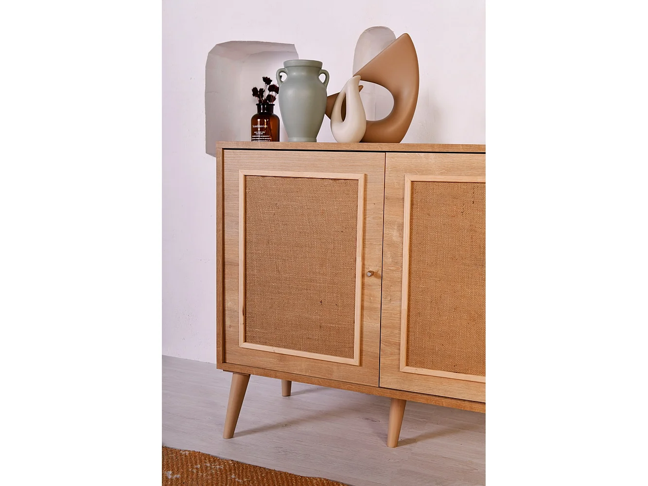 Aparador Jüt color roble 180x41x81 cm