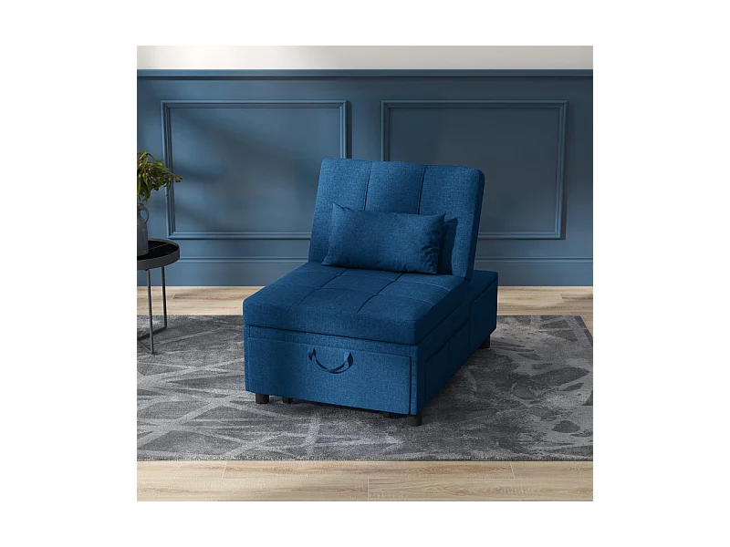 Chauffeuse inclinable réglable tissu effet capitonné