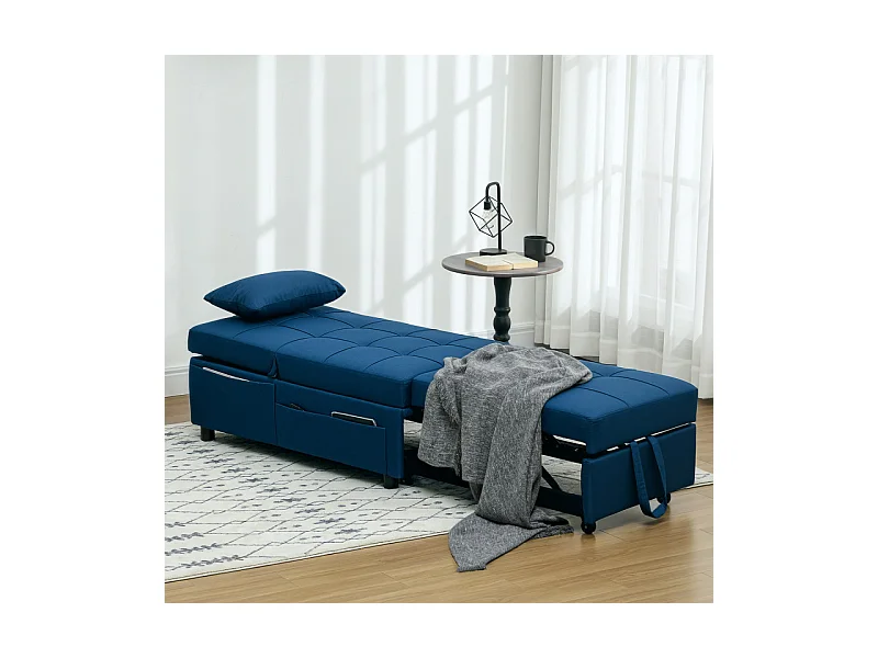 Chauffeuse inclinable réglable tissu effet capitonné