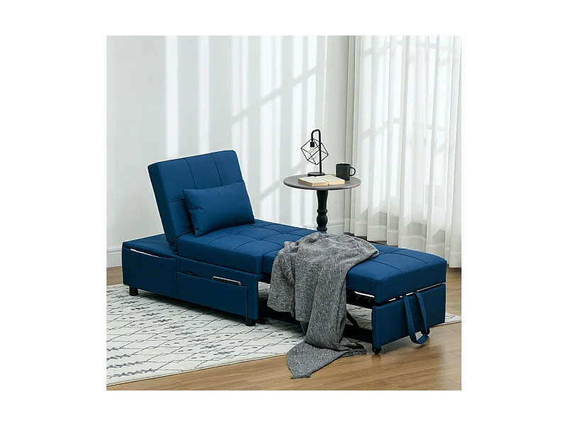 Chauffeuse inclinable réglable tissu effet capitonné