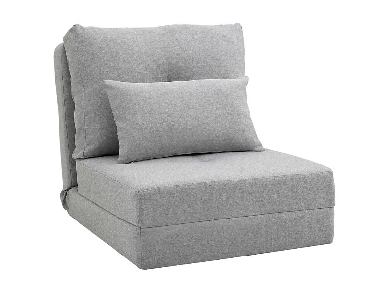 Chauffeuse dossier inclinable avec coussin MOLINA gris
