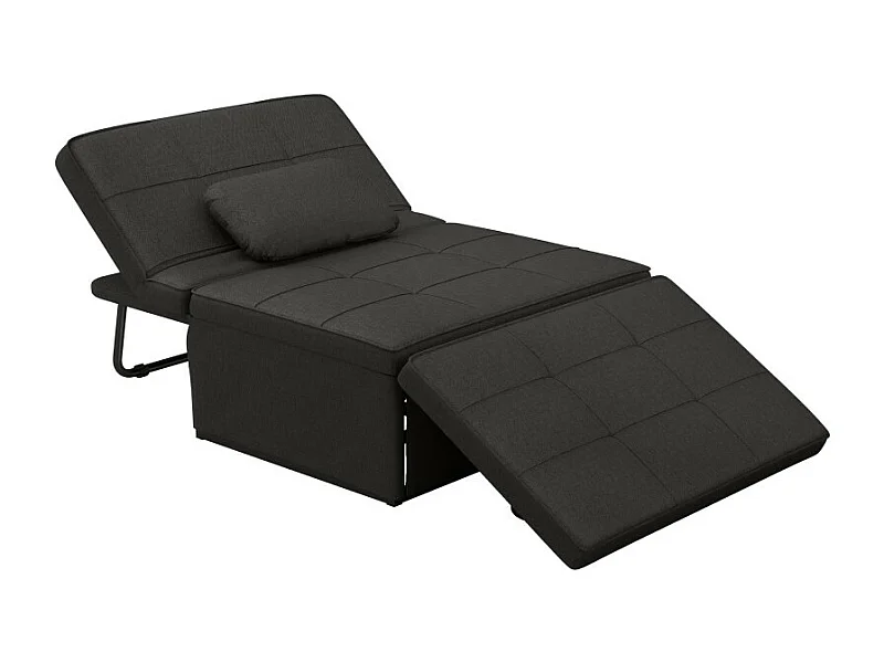 Fauteuil chauffeuse chaise longue pouf 3 en 1 lin