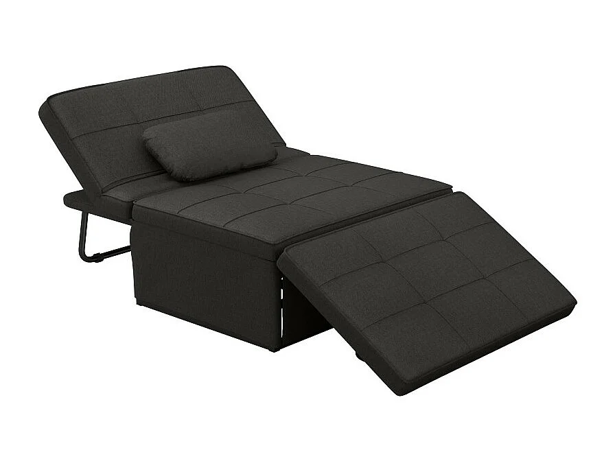 Fauteuil chauffeuse chaise longue pouf 3 en 1 lin