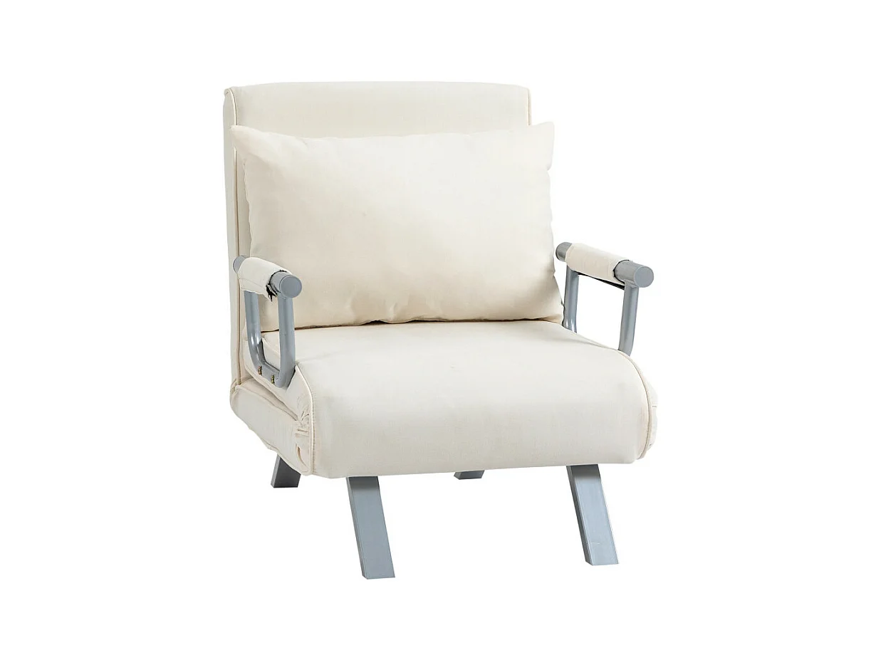 Fauteuil chauffeuse canapé-lit convertible 1 place déhoussable